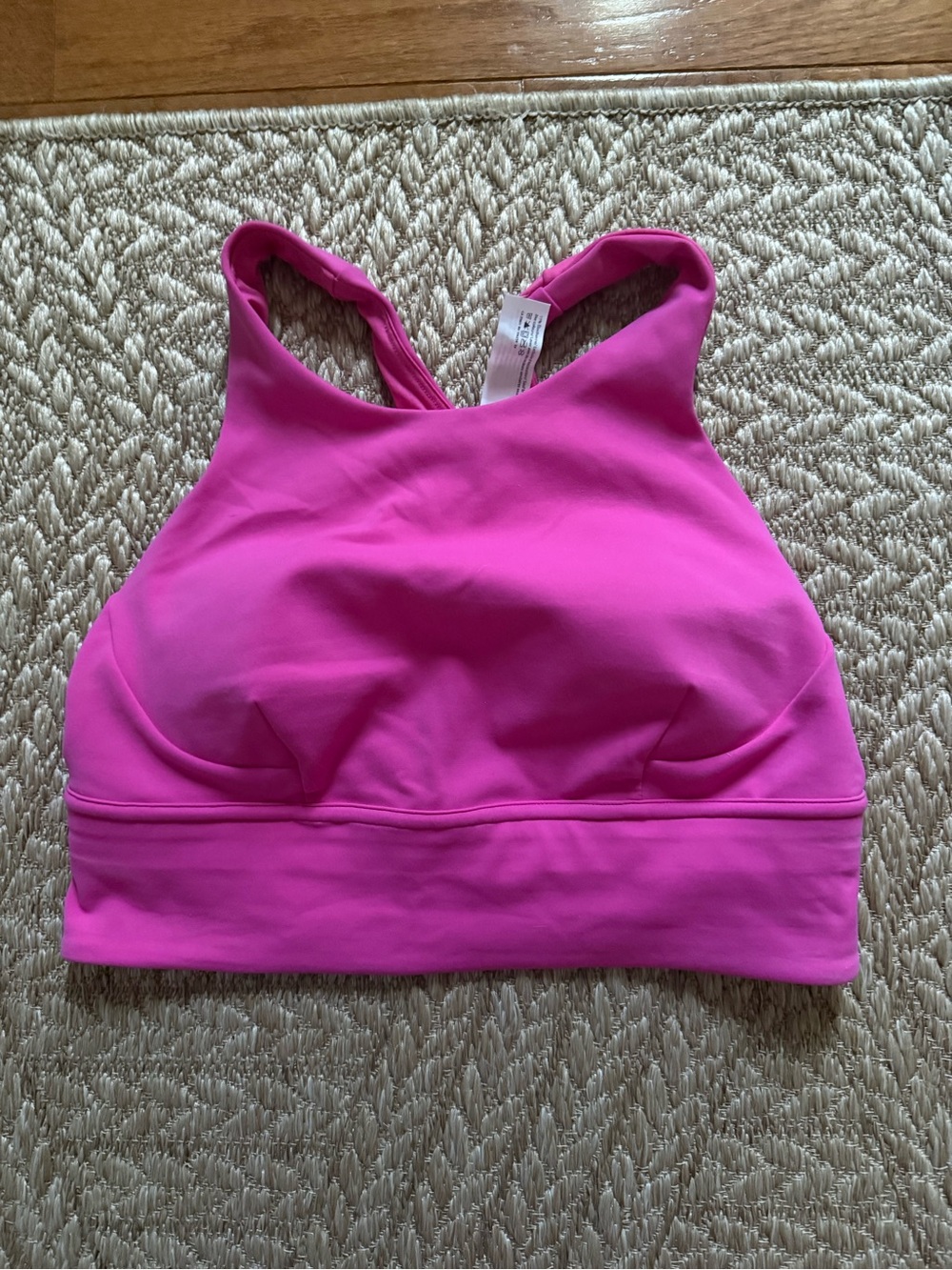 Lulu lemon wunder train long line bra in Bright Pink